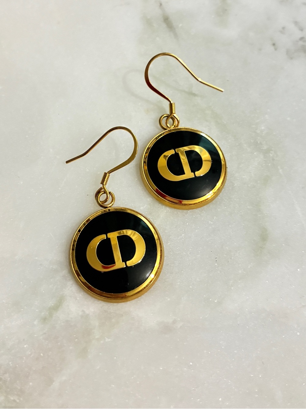 Dior Button Earrings Upcycled